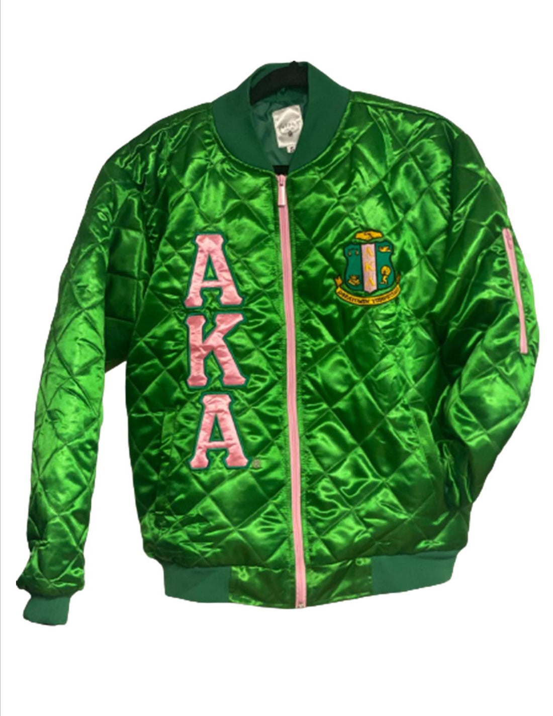 AKA Quilted Bomber Jacket - Green