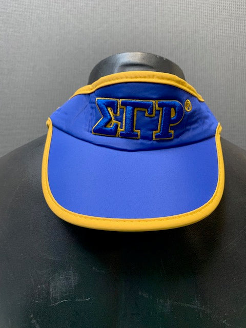 Sigma Gamma Rho Royal Blue Visors trimmed in Gold
