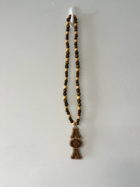 Alpha Phi Alpha Wooden Tiki Necklace