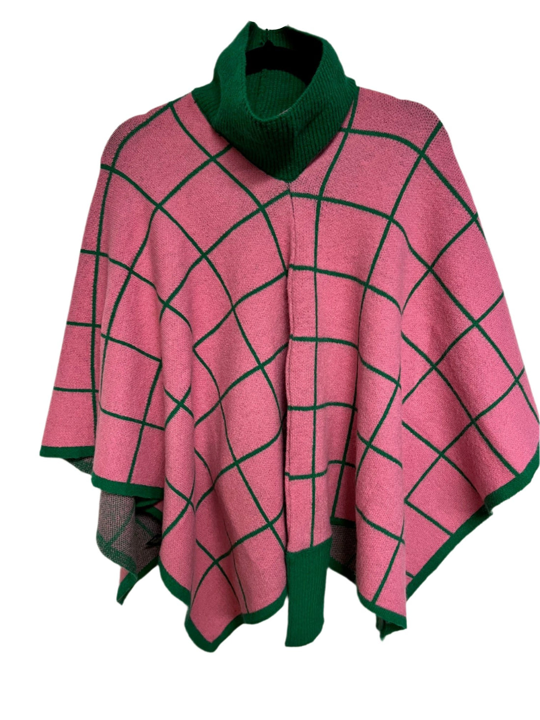 Turtleneck Shawl - Pink & Green