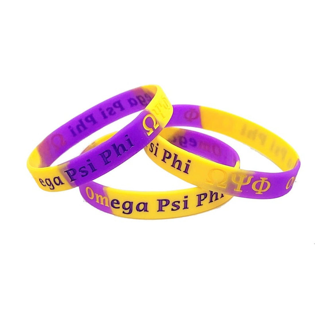 Omega Phi Psi Silicone Swirl Wrist Band