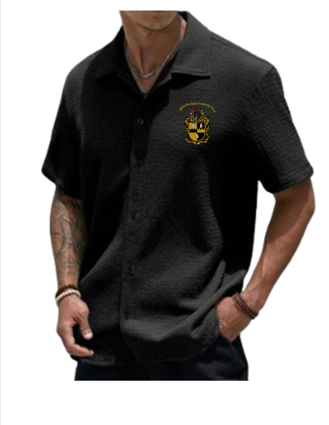 Alpha Phi Alpha Loose Fit Soft Button-Up Shirt