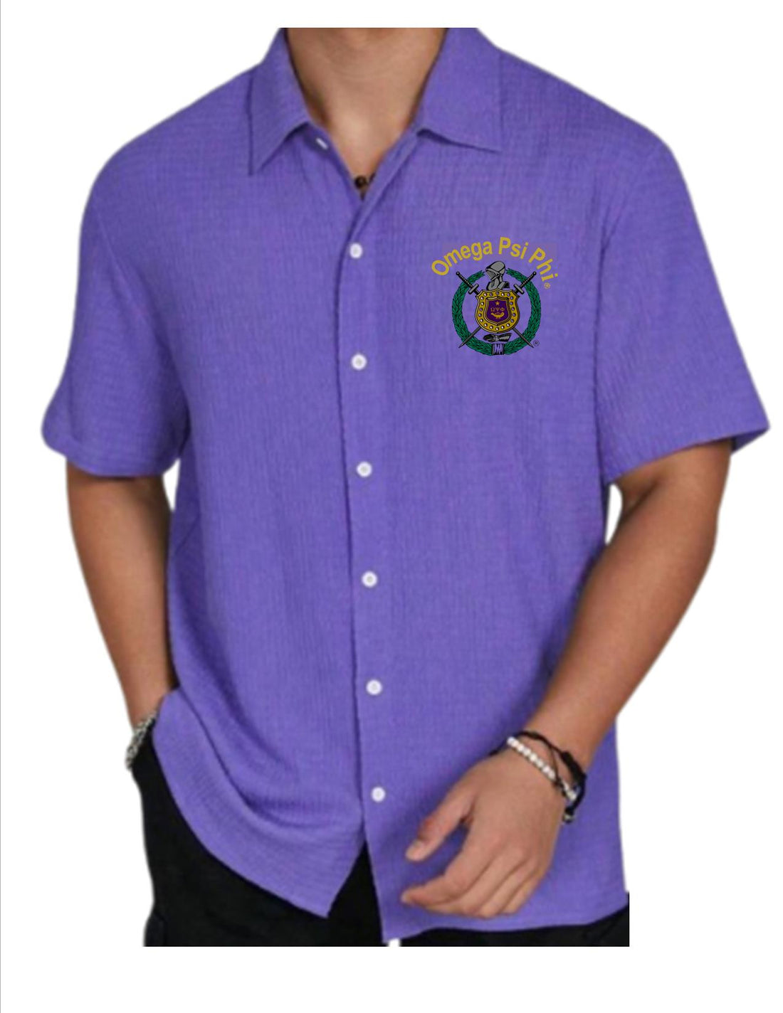 omega psi phi dress shirts Omega Psi Phi Letter Grey Premium Shirt M