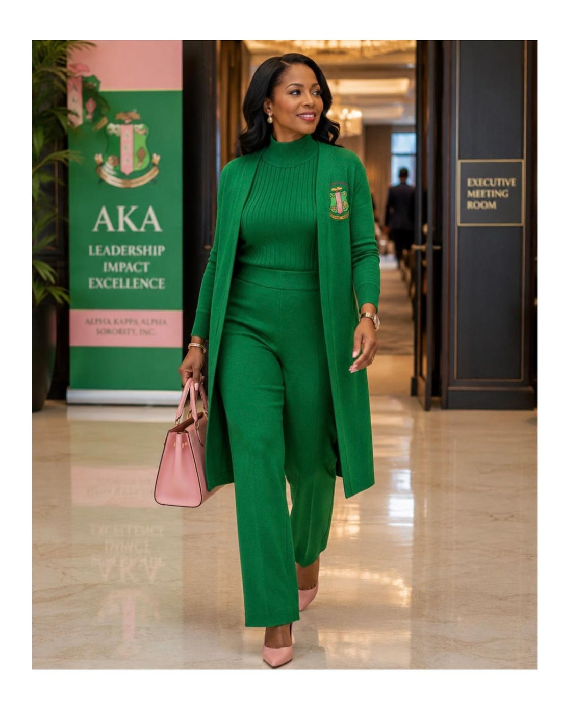 AKA 3-Piece Elegant Apparel Set (Green)
