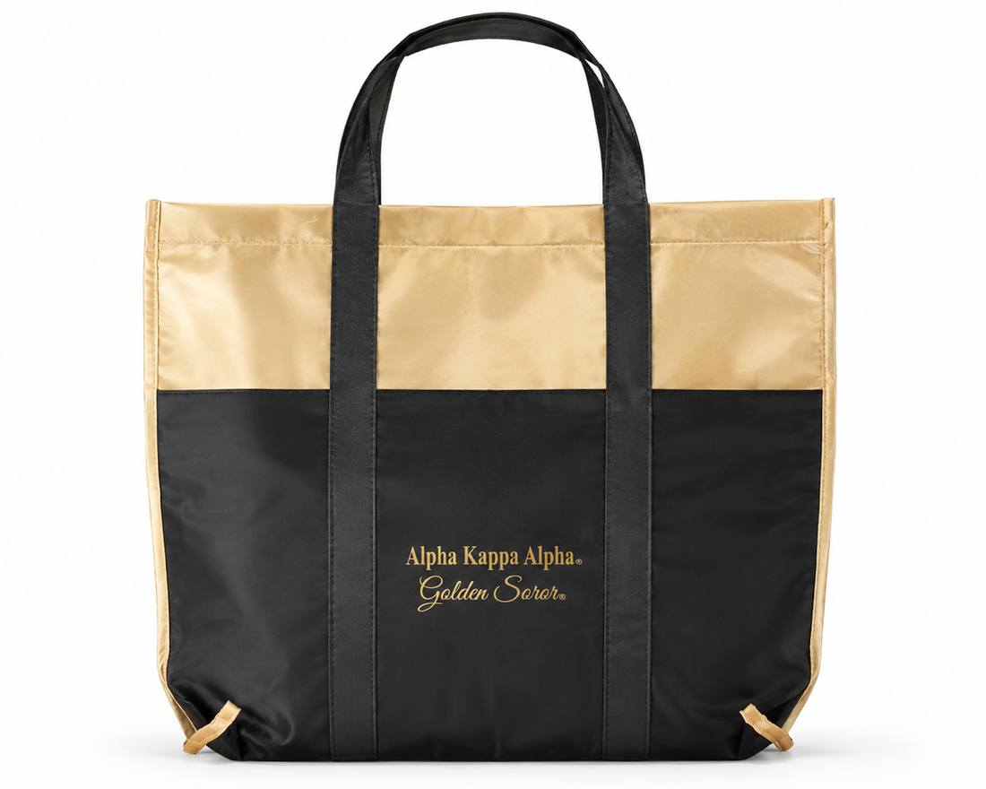 AKA Golden Soror Black Non-woven Tote