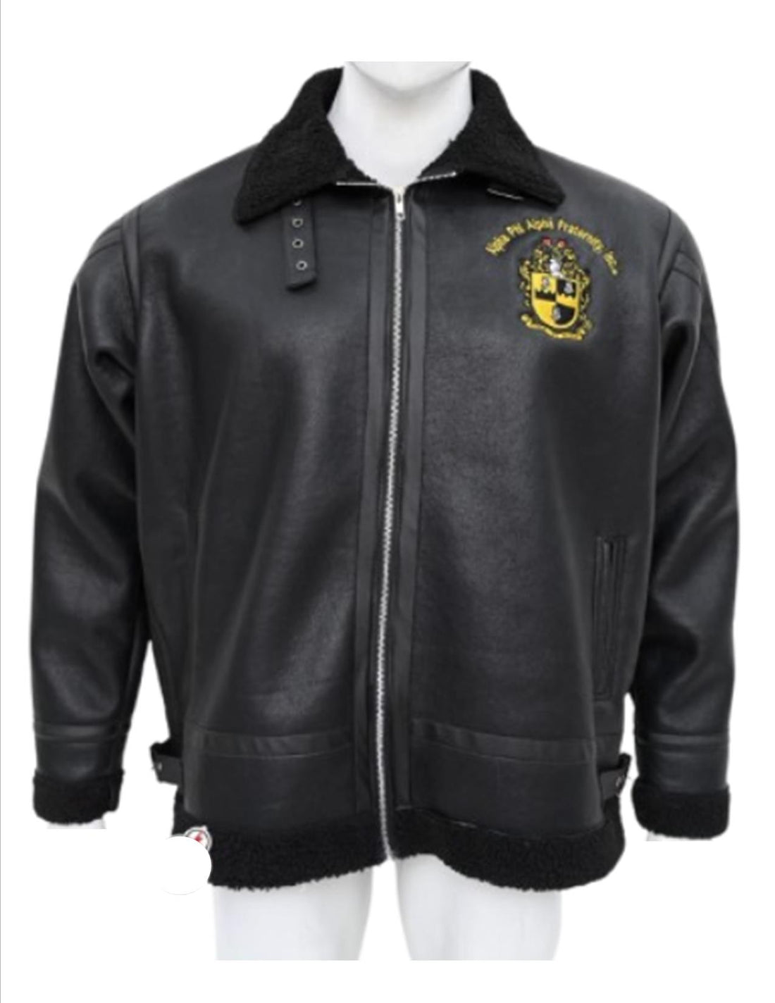 Alpha Phi Alpha Black B3 Shearling Bomber Leather Jacket