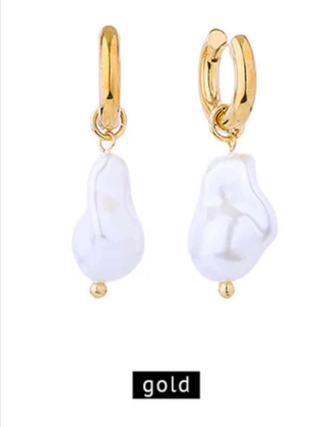 AKA 14k Gold Dipped Pearl Huggie Earring (Gold)