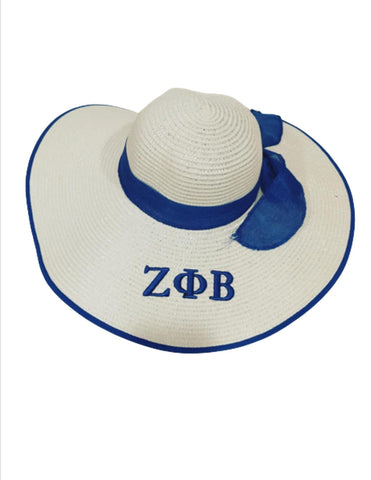 Zeta Phi Beta Floppy Sun Hat (White)