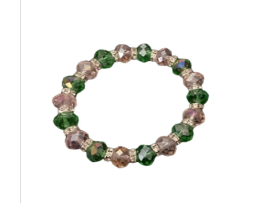 AKA Pink & Green Crystal Bling Bracelet