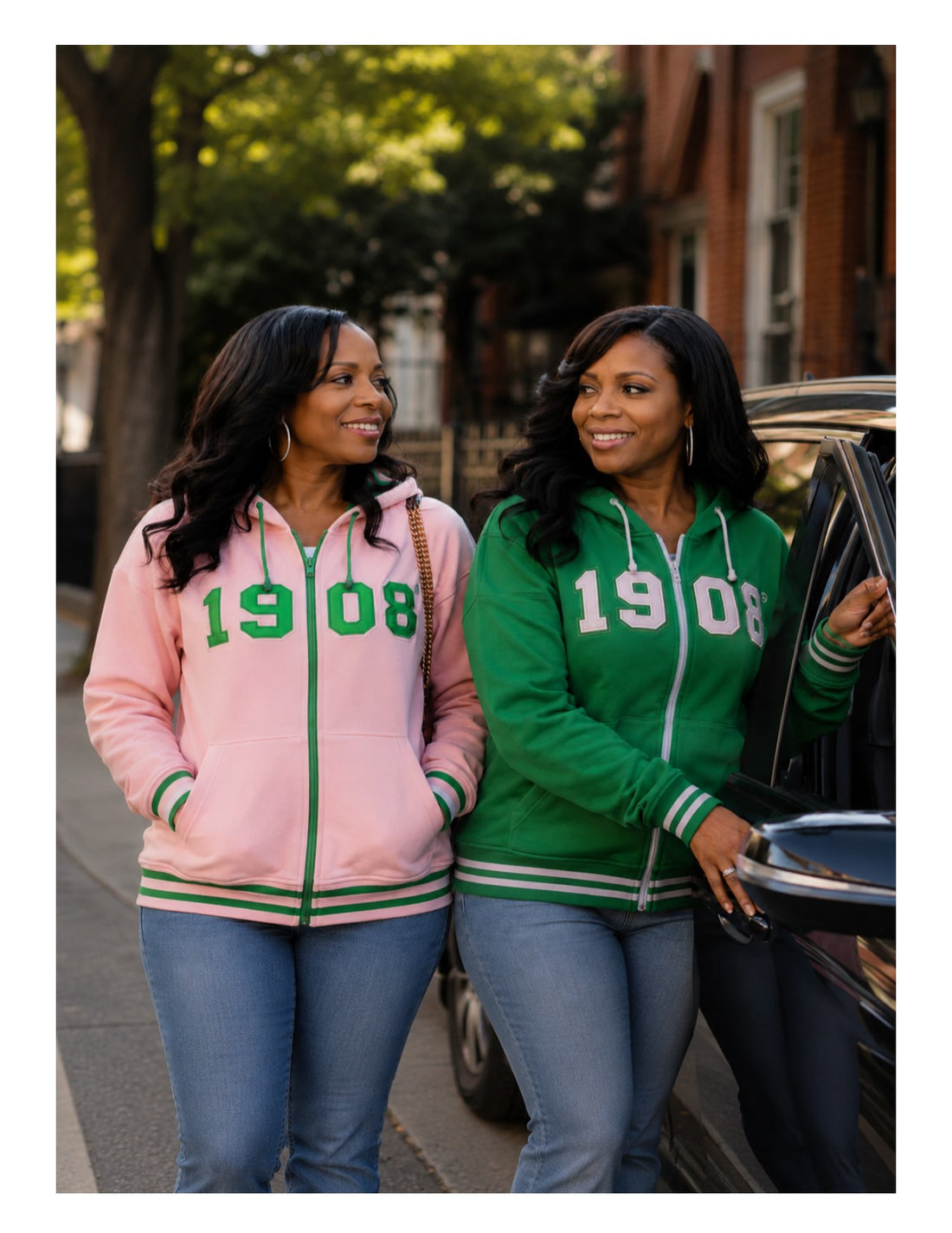 AKA Zip Up Hoodie Pink