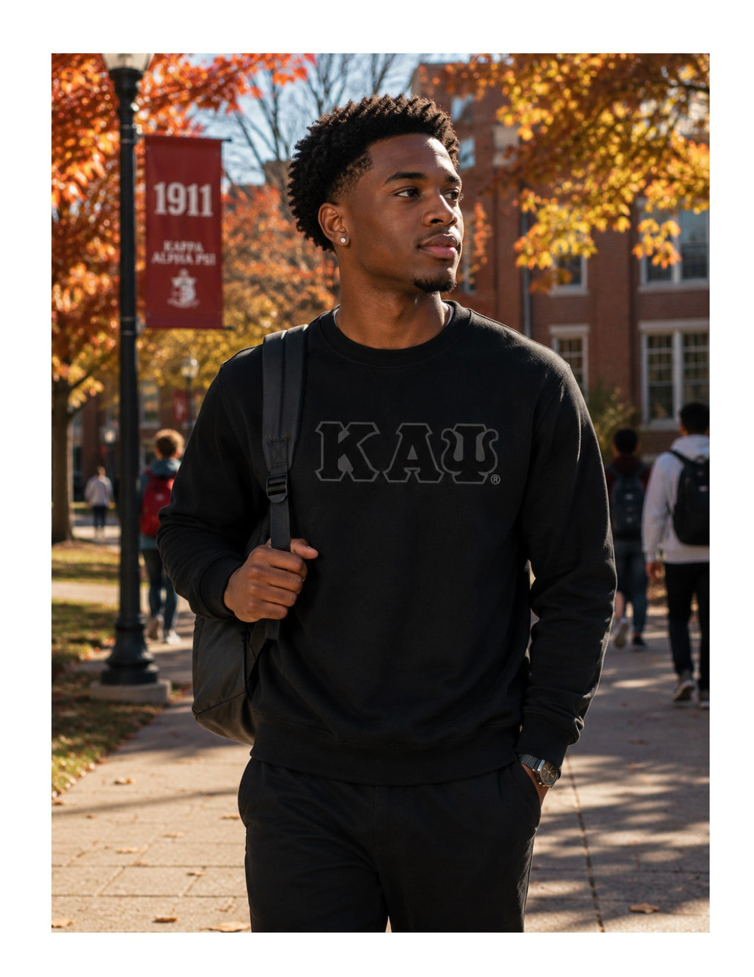 Kappa Applique "Black-Out" Crewneck Sweatshirt