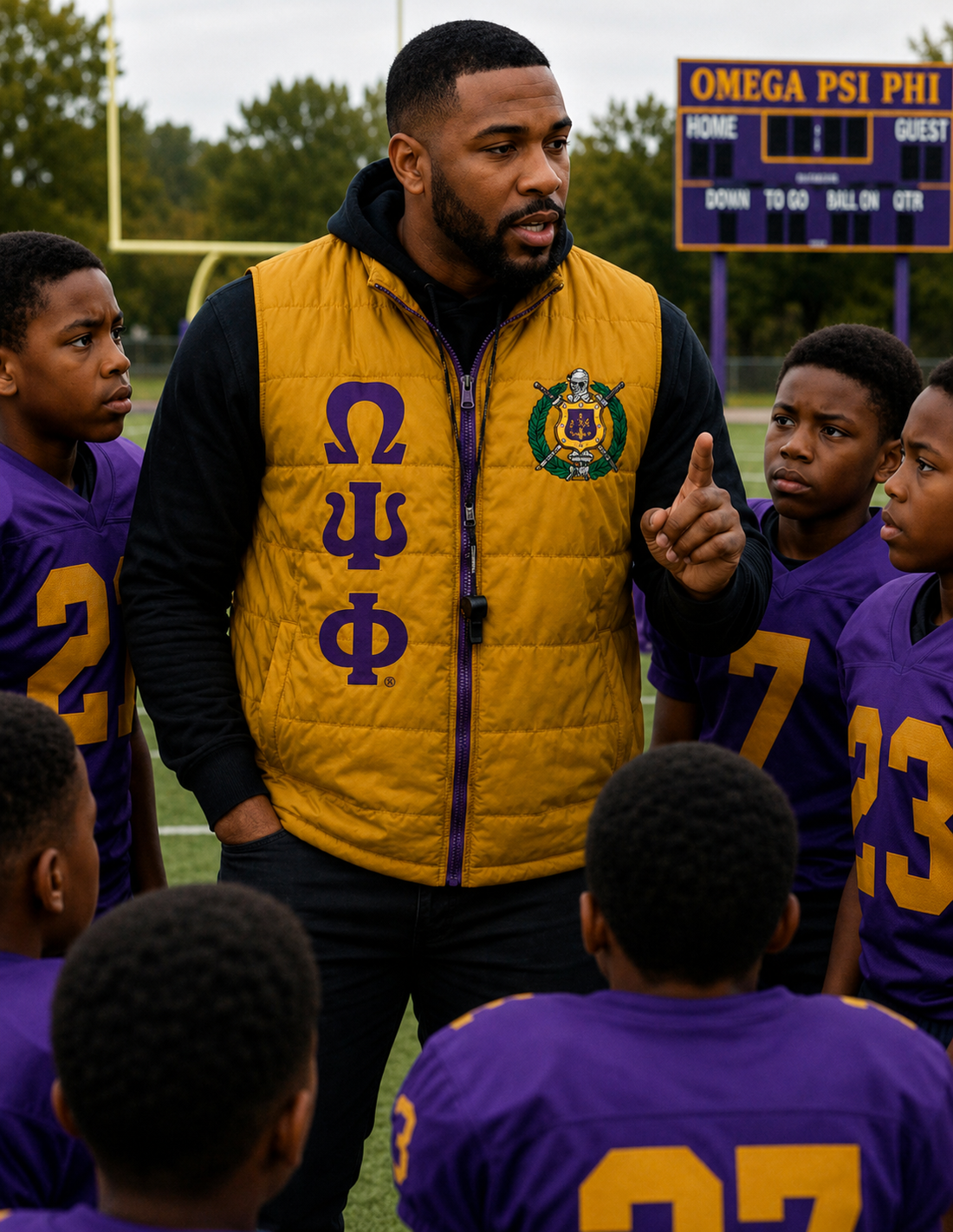 Omega Psi Phi Puffer Vest (Gold)