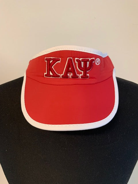 Kappa Alpha Psi Red Visor Trimmed in White