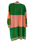 AKA Long Cardigan Sweater Pink & Green