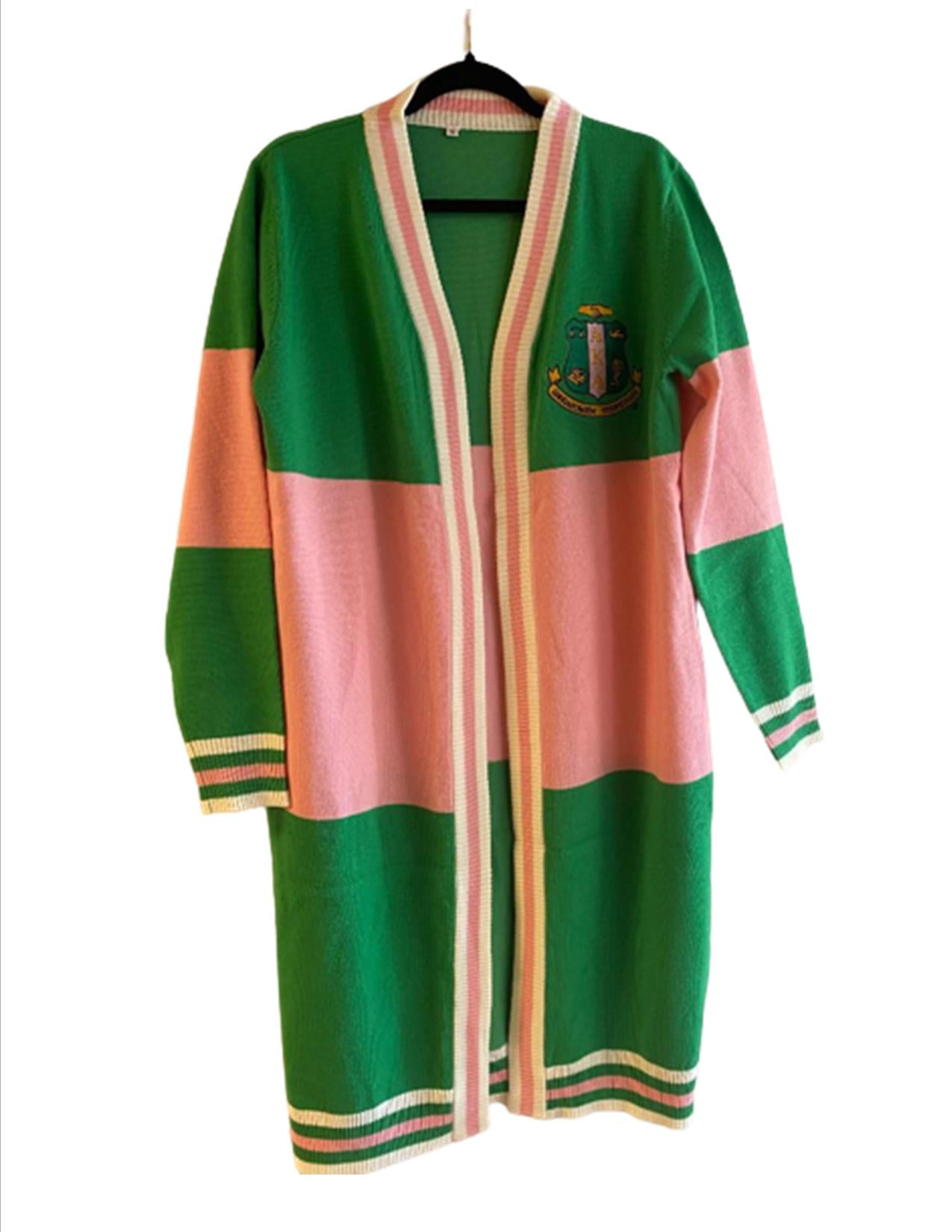 AKA Duster Cardigan Pink Green